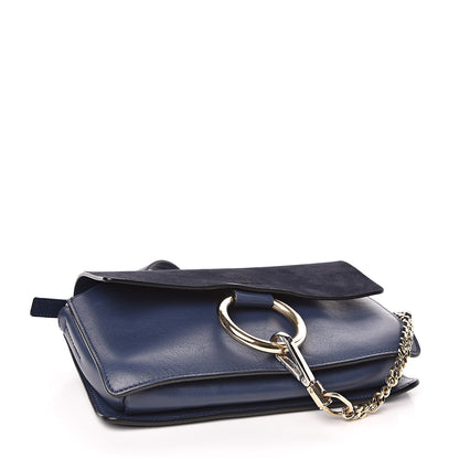 Chloe Suede Calfskin Small Faye Shoulder Bag Denim Blue 4 of 12