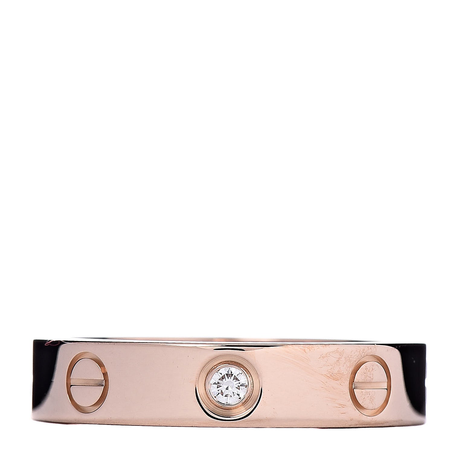 Cartier 18K Pink Gold Diamond 4mm LOVE Ring 51 5.75 1 of 5
