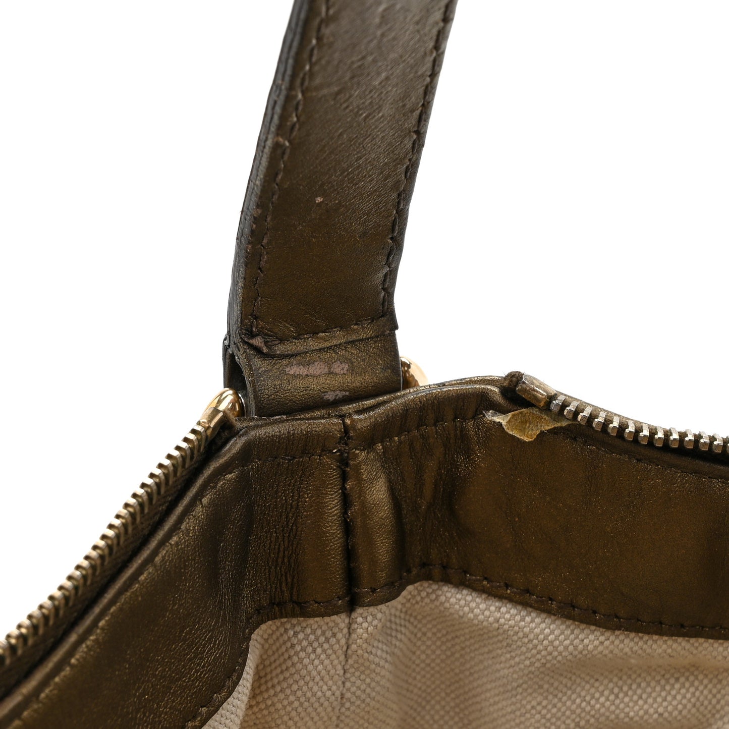 Monogram Lurex Small Heart Bit Charm Hobo Bronze