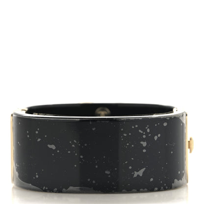 Chanel Resin Crystal CC Cuff Black Gold 3 of 6