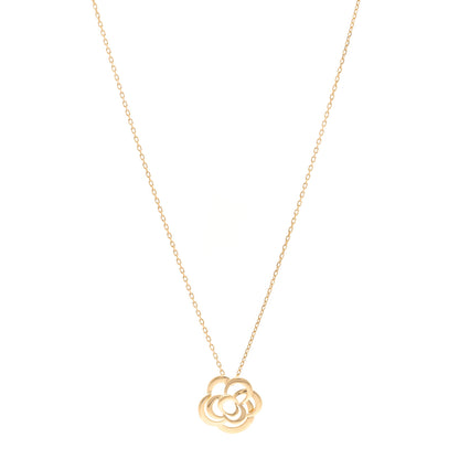 Chanel 18K Yellow Gold Fil de Camelia Pendant Necklace 1 of 6