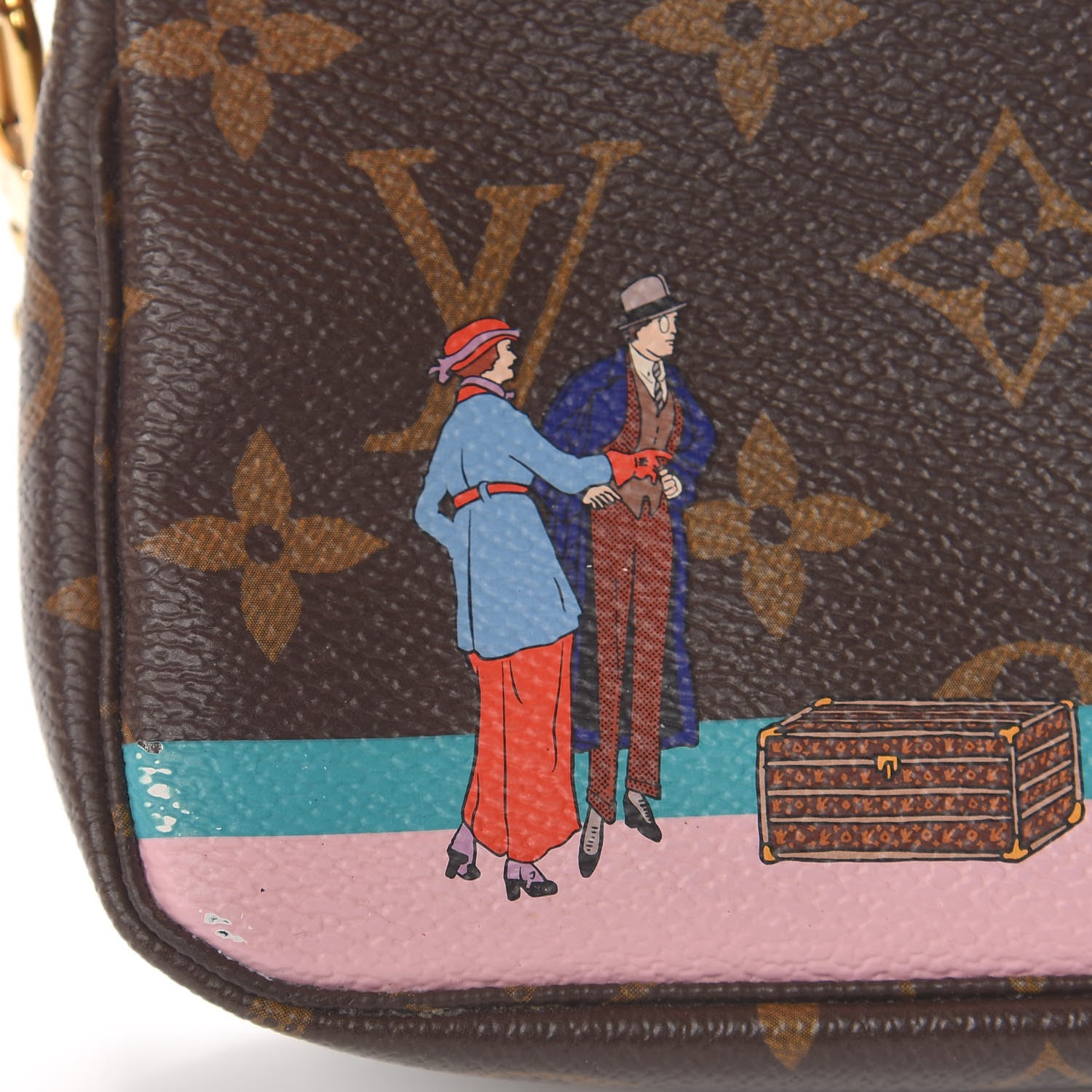 Louis Vuitton Monogram 2016 Christmas Animation Mini Pochette Accessories Rose Ballerine 9 of 9