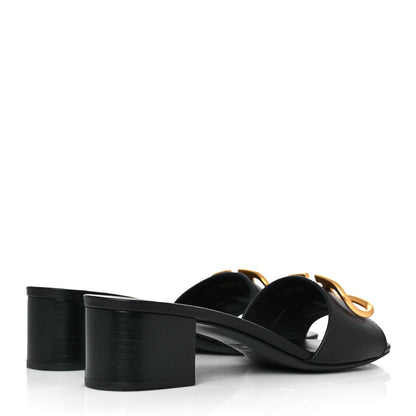 Valentino Garavani Grainy Cowhide VLogo 45mm Slide Sandals 38 Black 4 of 9