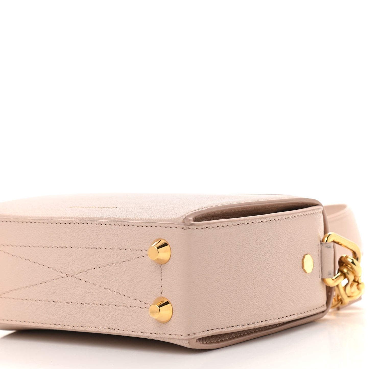 Fine Grain Goatskin Box Shoulder Bag 19 Nude