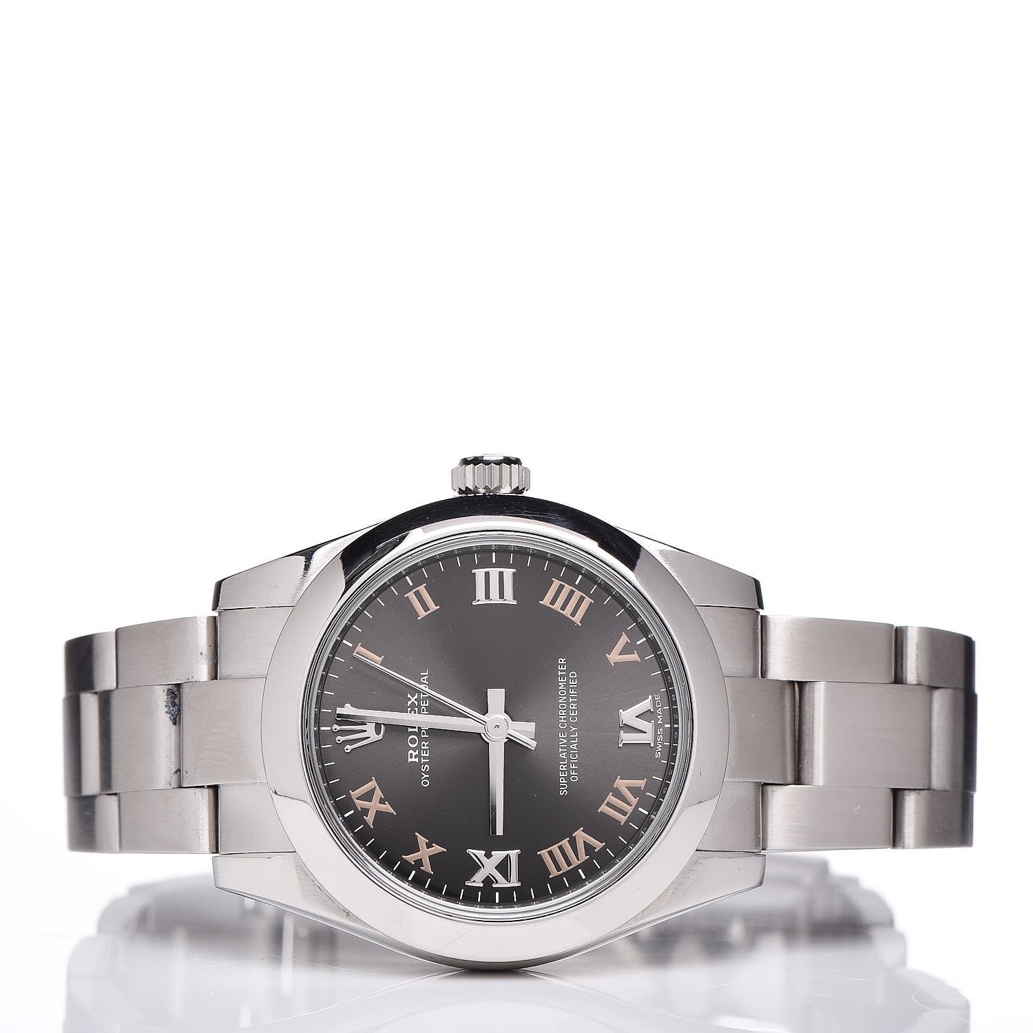 Rolex Stainless Steel 31mm Oyster Perpetual Watch Black Roman 177200 3 of 8