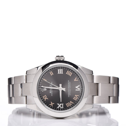 Rolex Stainless Steel 31mm Oyster Perpetual Watch Black Roman 177200 3 of 8