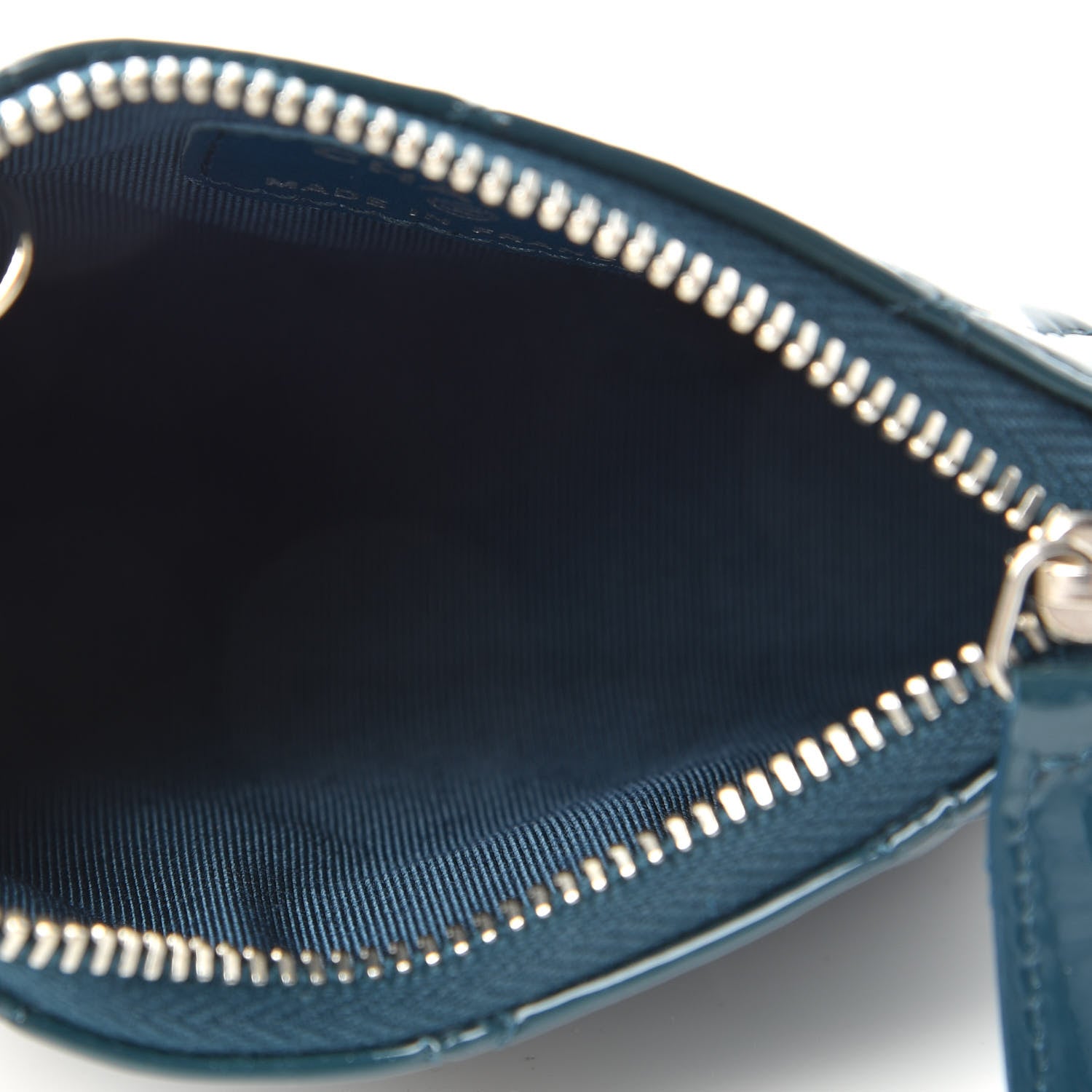 Chanel Patent Quilted Key Pouch Blue 5 of 7