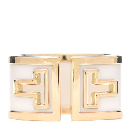 Tiffany 18K Yellow Gold White Ceramic T Cutout Ring 49 5 1 of 5