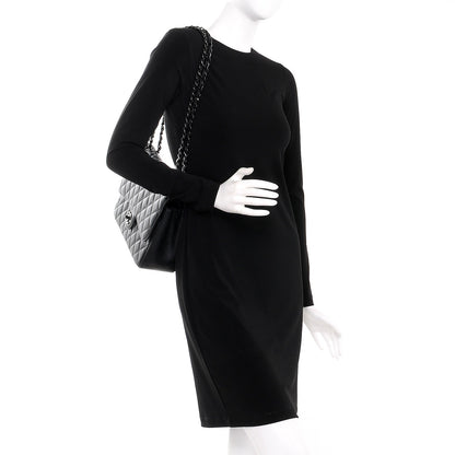 Chanel Crumpled Calfskin Quilted Jumbo Double Flap So Black 3 of 11