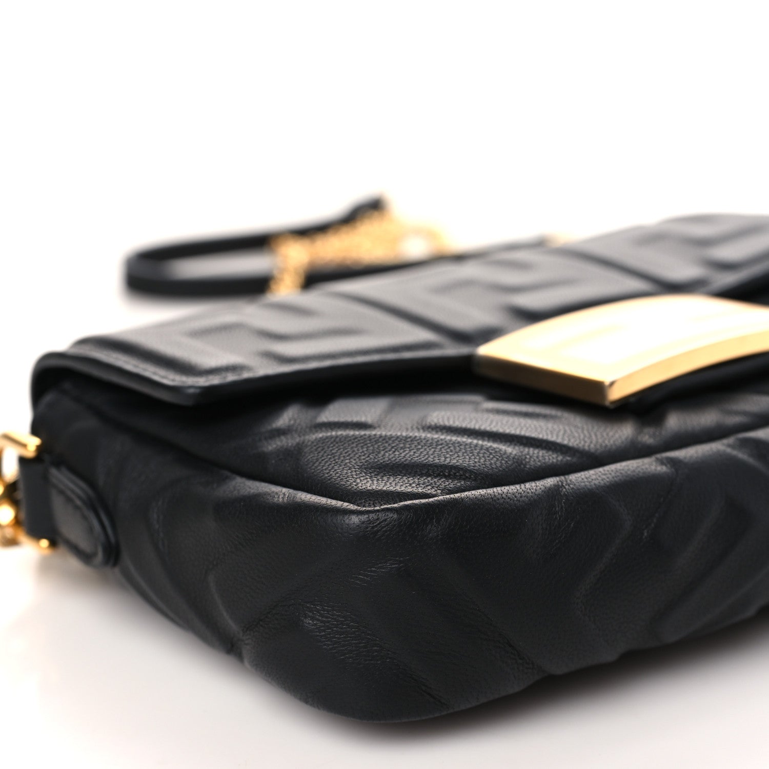 Fendi Nappa FF 1974 Embossed Mini Baguette Black 8 of 10