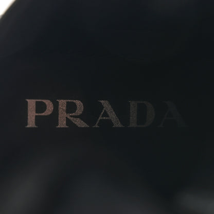 Prada Spazzolato Rois Re-Nylon Metal Triangle Logo Monolith Pouch Pocket 55mm Boots 36 Black 8 of 15