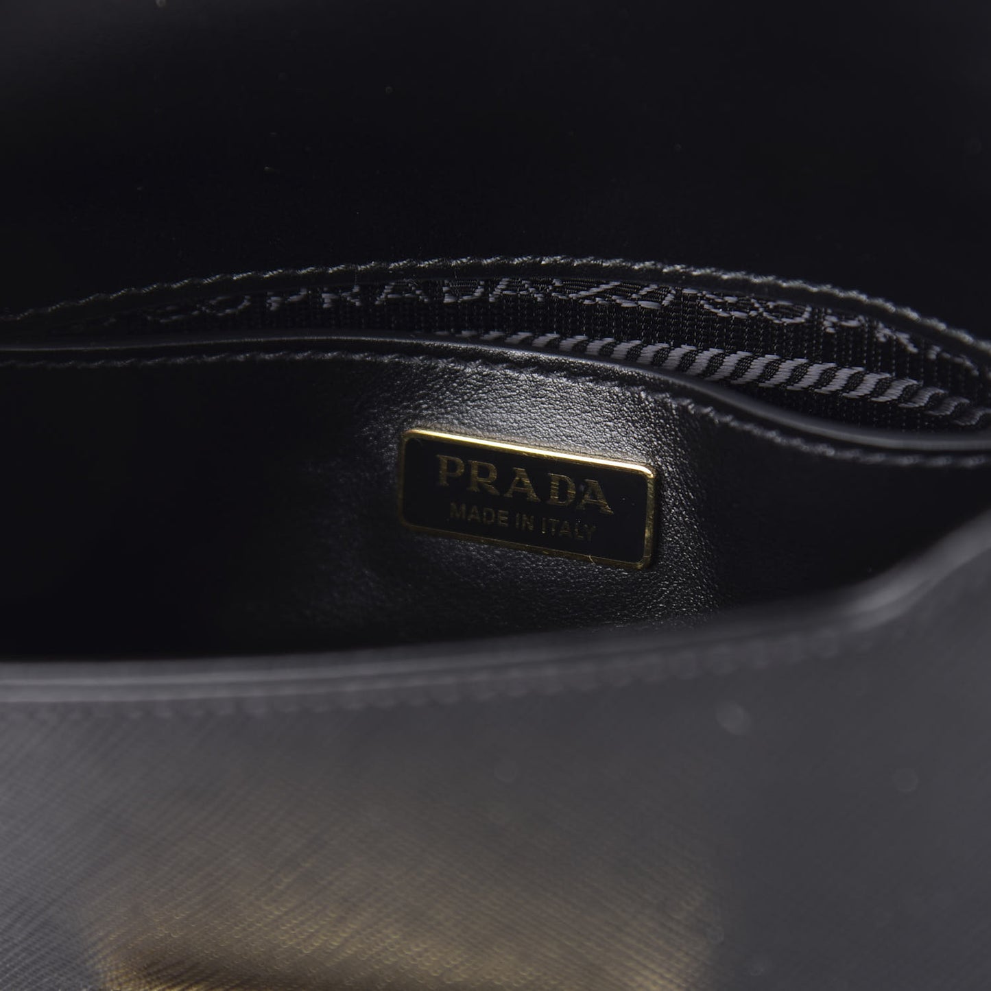 Saffiano Lux Embleme Flap Shoulder Bag Black