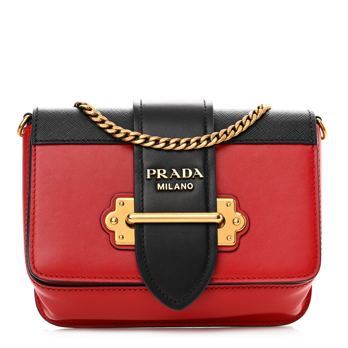 Saffiano City Calf Cahier Belt Bag Fuoco Black