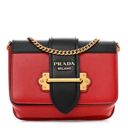 Prada Saffiano City Calf Cahier Belt Bag Fuoco Black 1 of 14