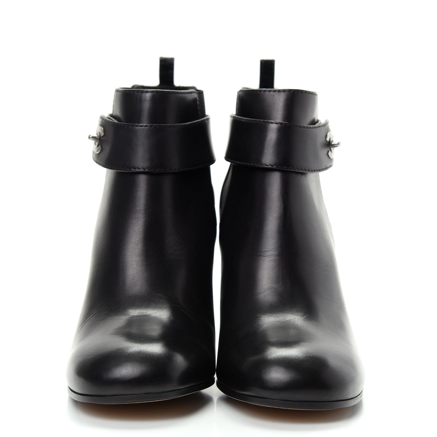 Chanel Calfskin CC Turnlock Ankle Boots 39 Black 2 of 11