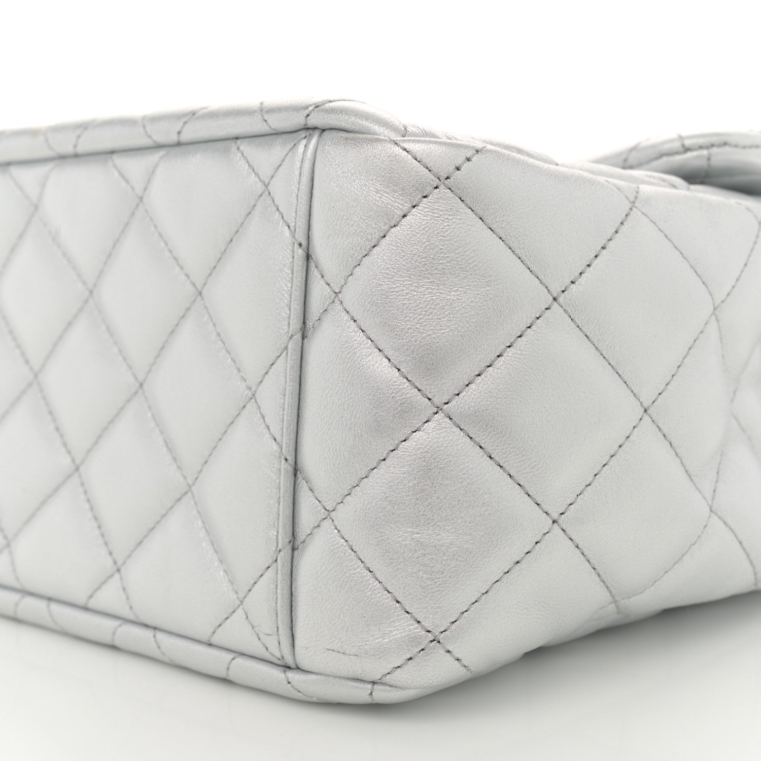 Chanel Metallic Lambskin Quilted XXL Travel Flap Bag Silver 10 of 11