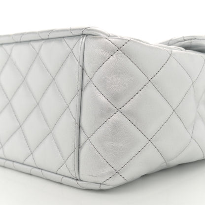 Chanel Metallic Lambskin Quilted XXL Travel Flap Bag Silver 10 of 11
