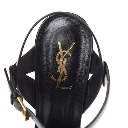 Saint Laurent Calfskin Tribute 105 Platform Sandals 41 Black 7 of 9