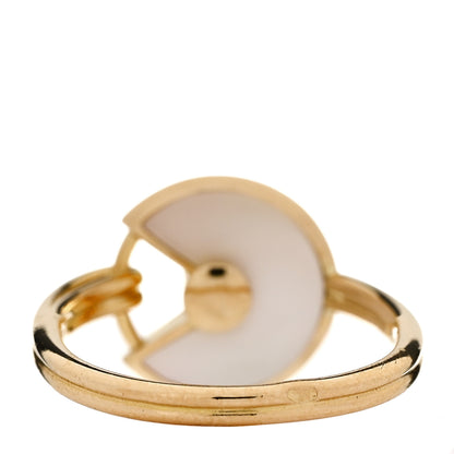 Cartier 18K Yellow Gold Diamond Mother of Pearl Amulette de Cartier Ring 50 5.5 3 of 5
