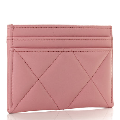 Chanel Lambskin Quilted Chanel 19 Card Holder Light Pink 3 of 12