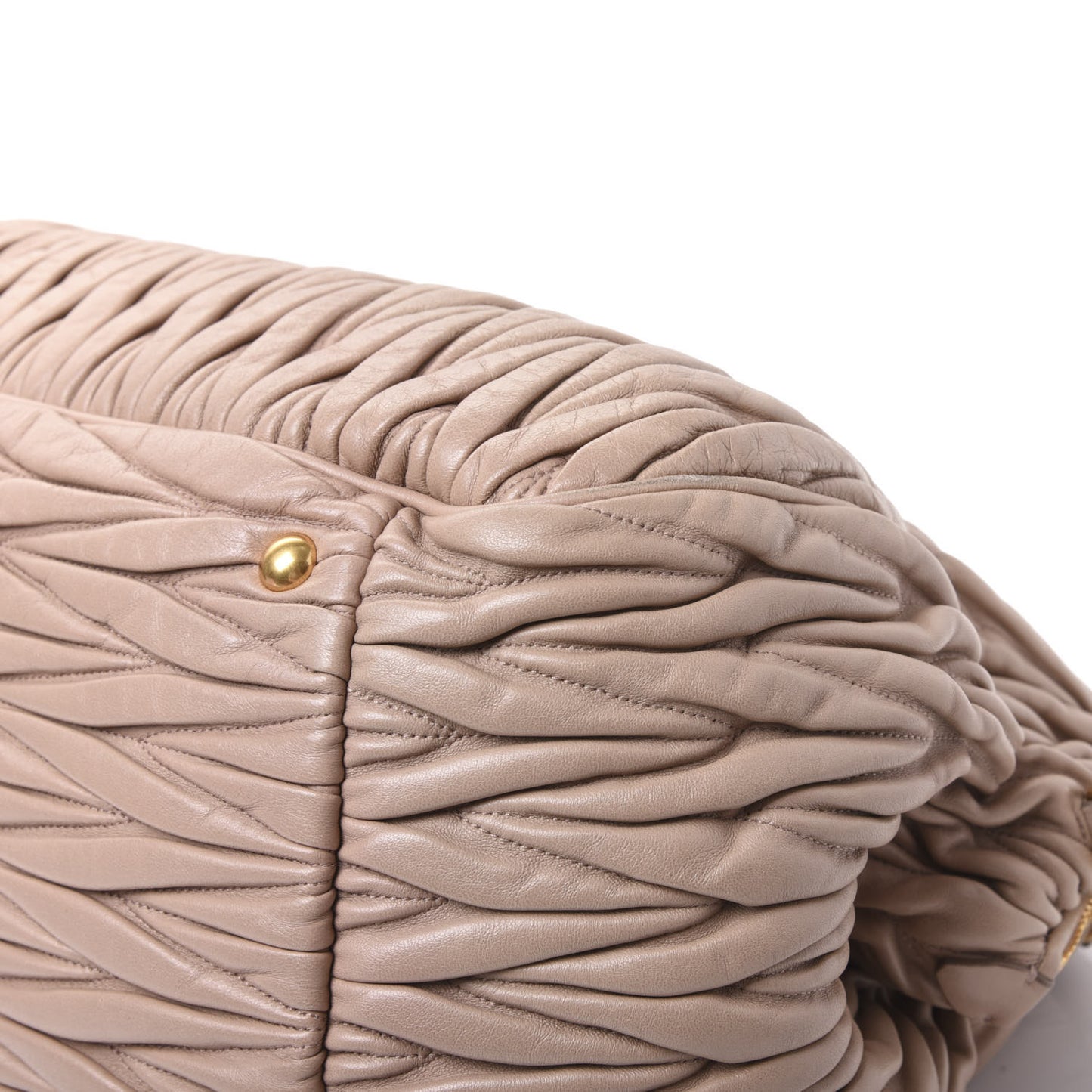 Nappa Matelasse Top Handle Bag Cammeo