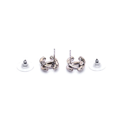 Chanel Enamel Crystal CC Earrings Silver 3 of 5