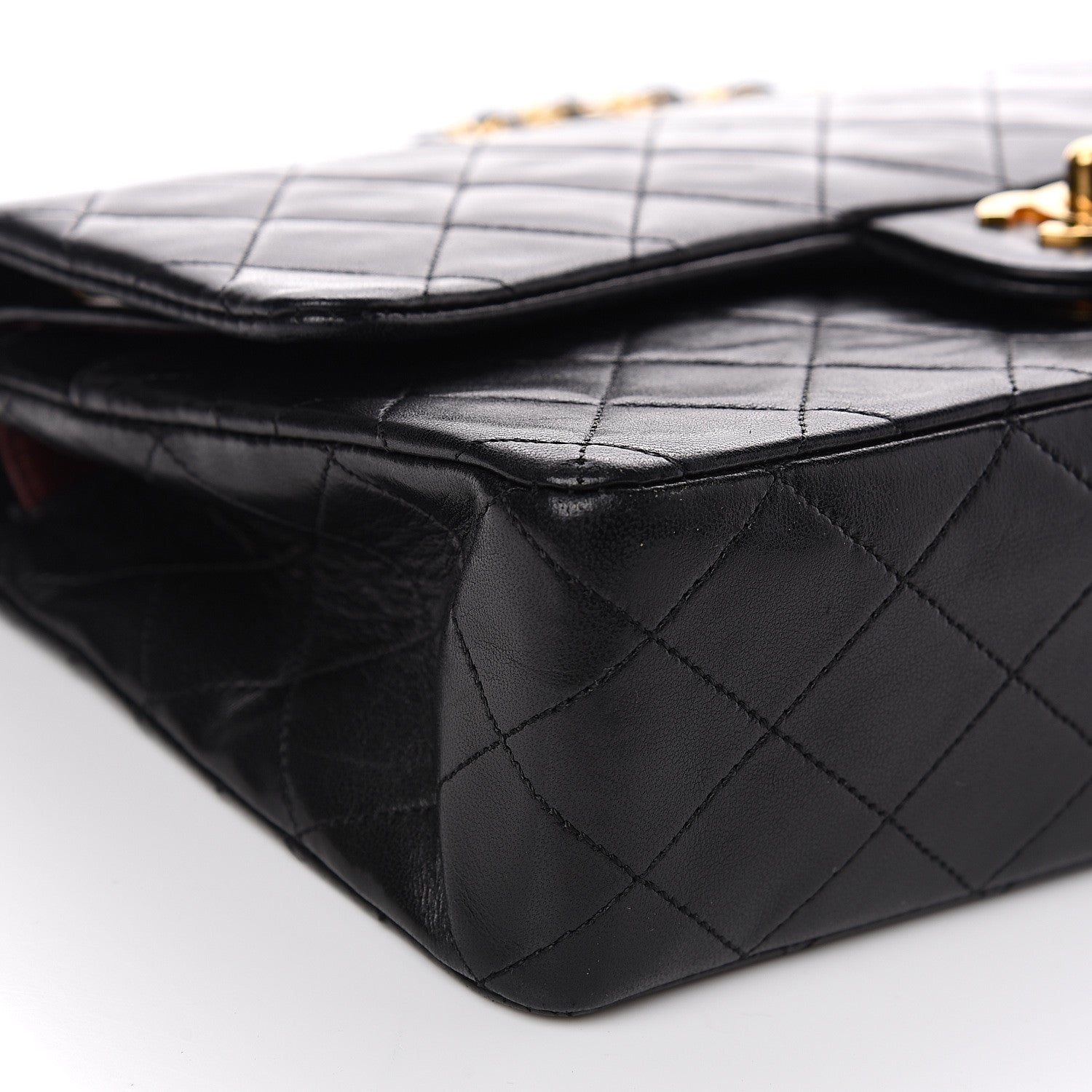 Chanel Lambskin Quilted Medium Double Flap Black 8 of 17