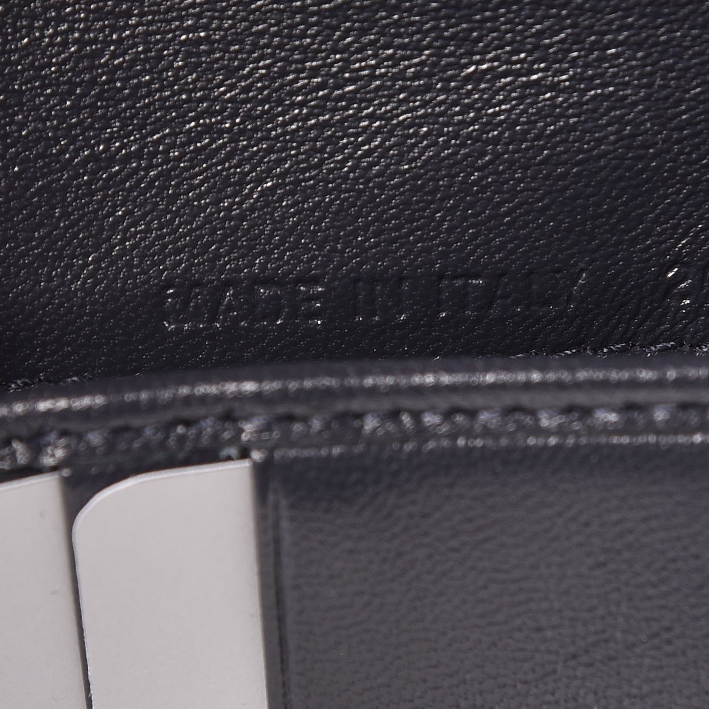 Metallic Patent Micro-Cannage Diorama Elancee Wallet Mirror Blue