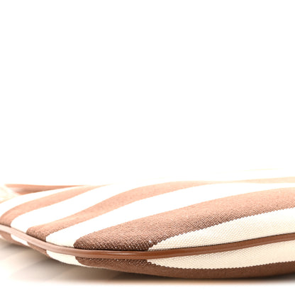 Miu Miu Canvas Calfskin Striped Ivy  Cacao Naturale 8 of 9