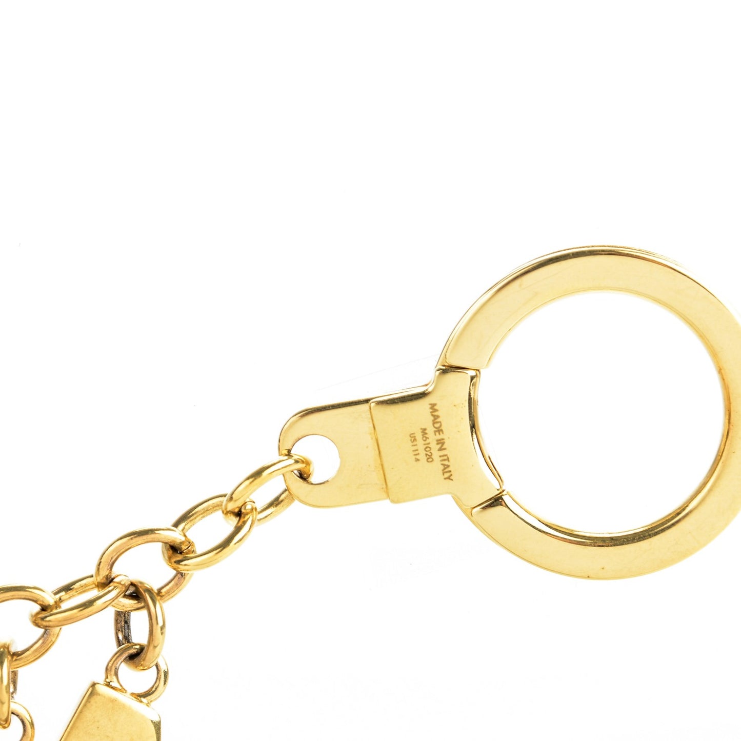 LV Tag Chain Bag Charm Gold