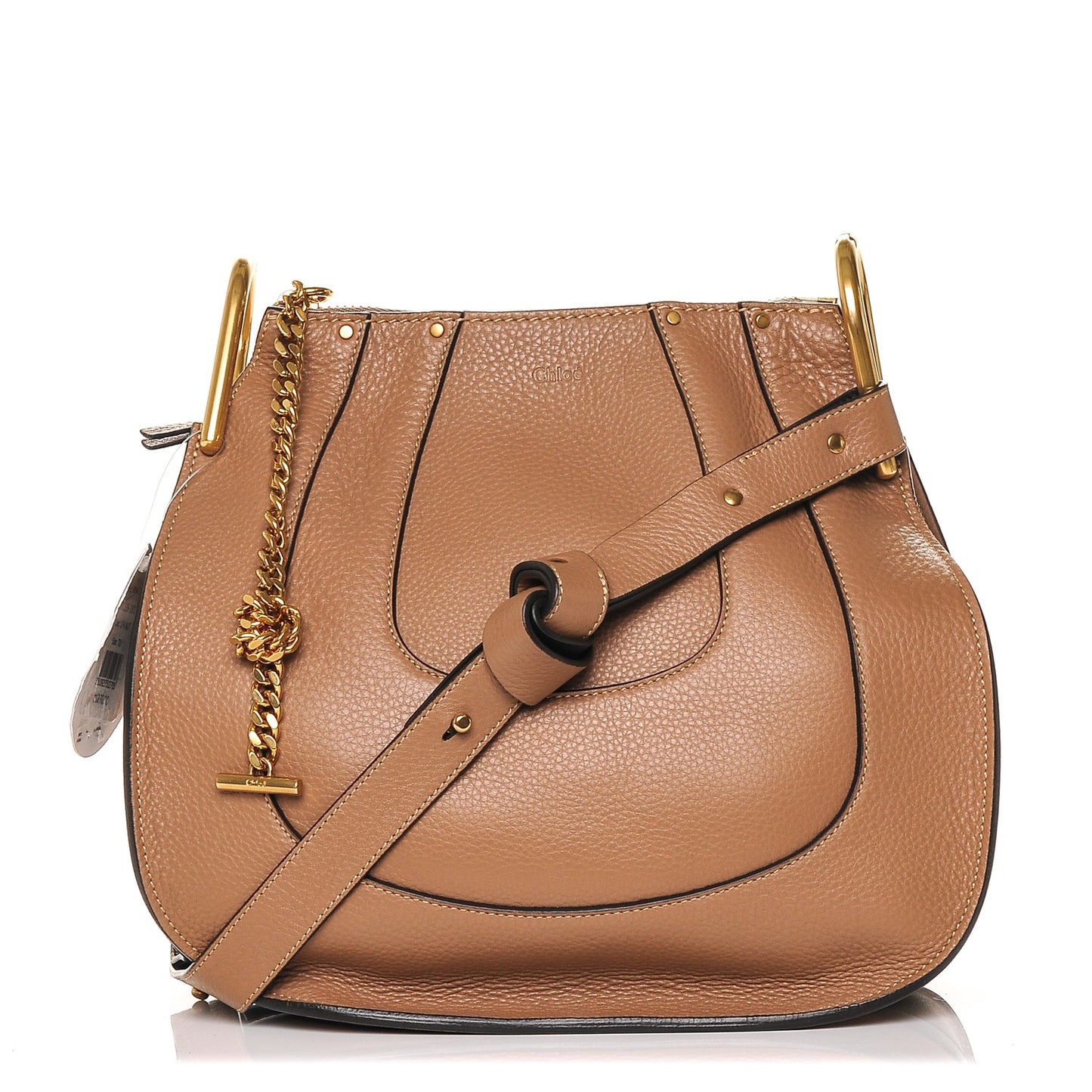 Grained Calfskin Small Hayley Hobo Nut
