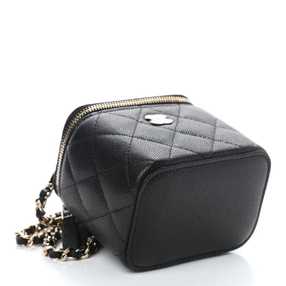 Chanel Caviar Quilted Mini Vanity Case With Chain Black 4 of 10