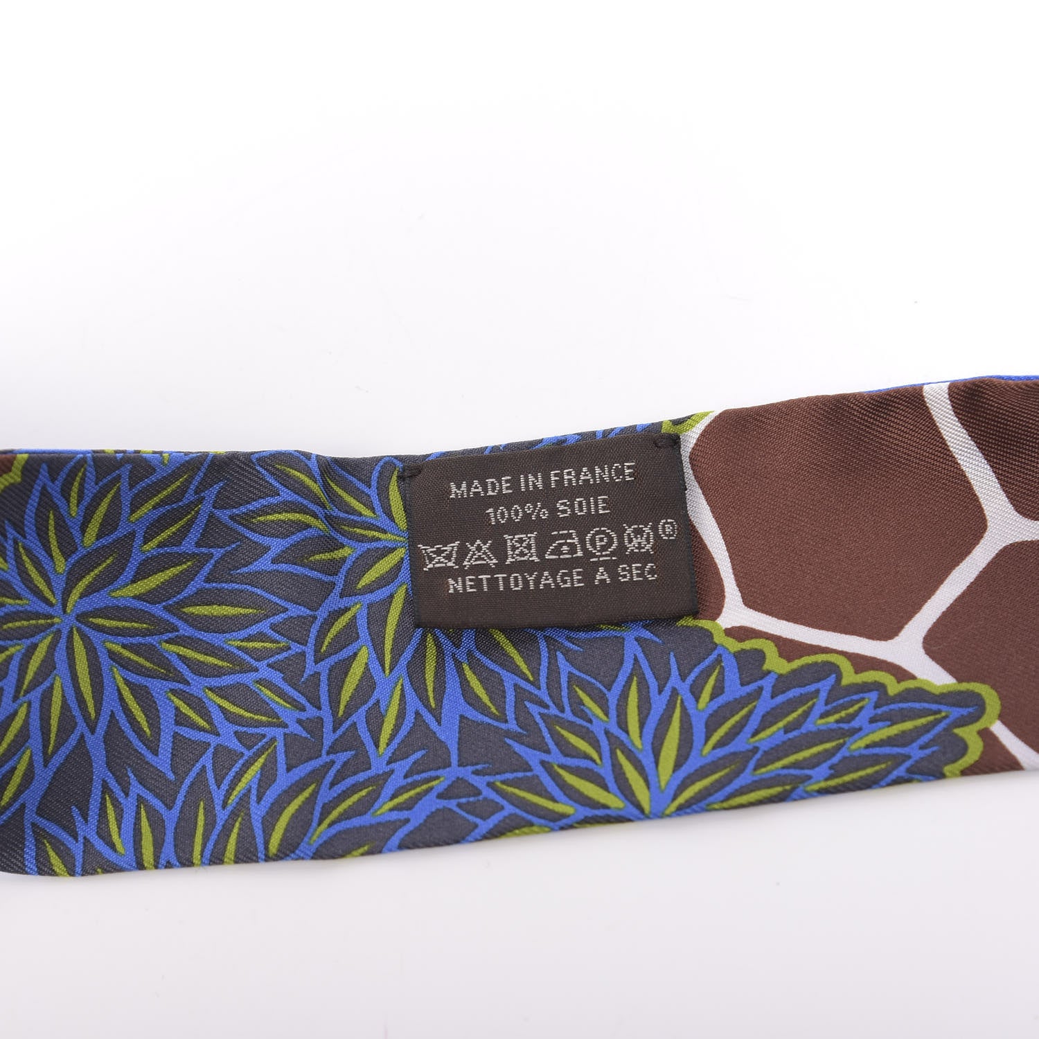 Hermes Silk The Three Graces Twilly Bleu Vert Marron 3 of 3