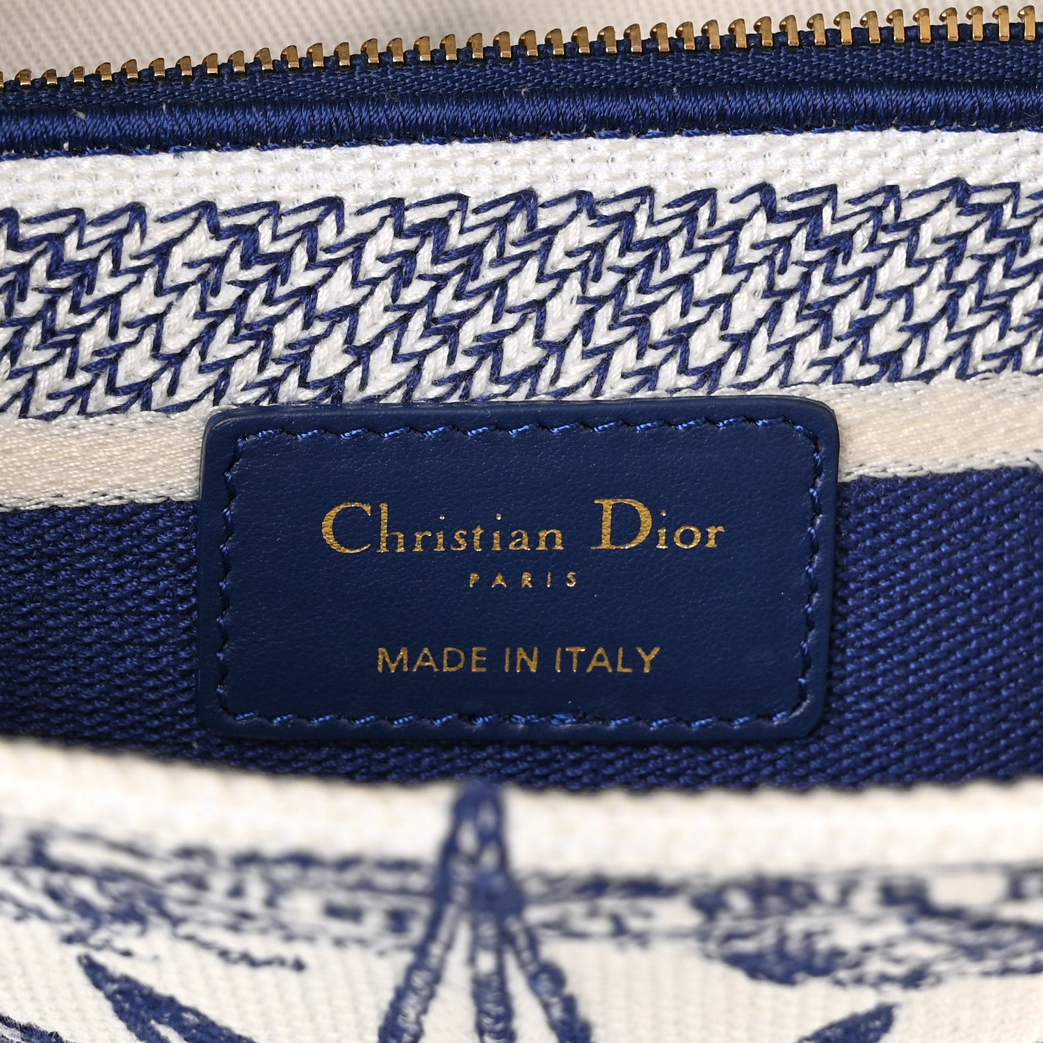 Christian Dior Canvas Reverse Embroidered Rêve d'Infini Medium Lady D-Lite Blue Multicolor 6 of 9
