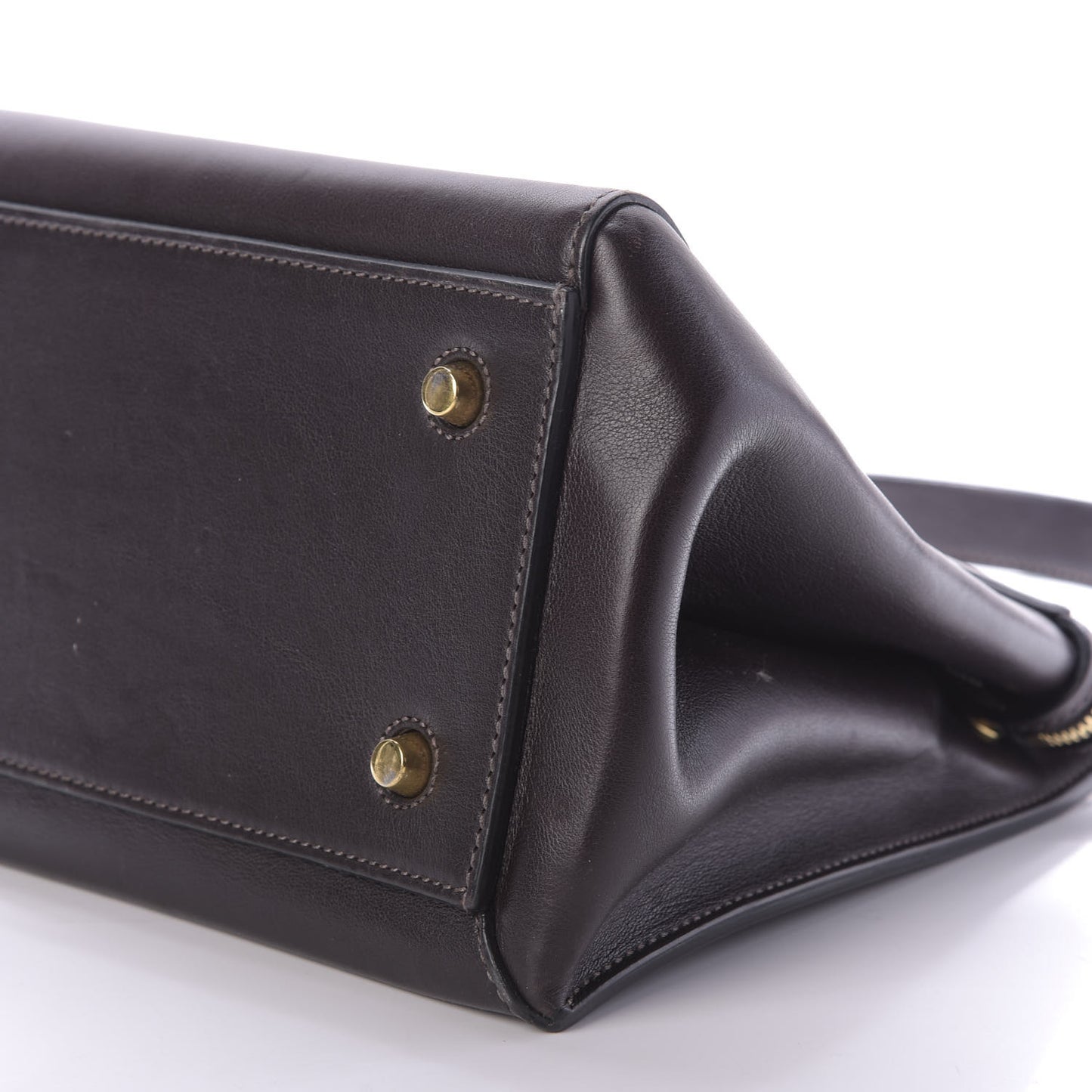 Smooth Calfskin Large Edge Shoulder Bag Brown
