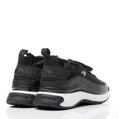 Chanel Velvet Calfskin Mixed Fibers CC Sneakers 41 Black 5 of 13