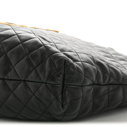 Saint Laurent Lambskin Quilted Maxi Icare Shopping Tote Black 12 of 18