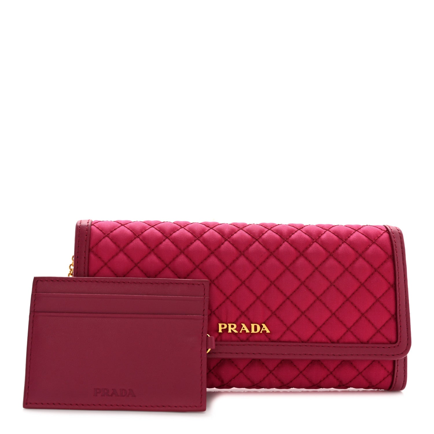Prada Tessuto Nylon Quilted Continental Flap Wallet Ibisco 1 of 7