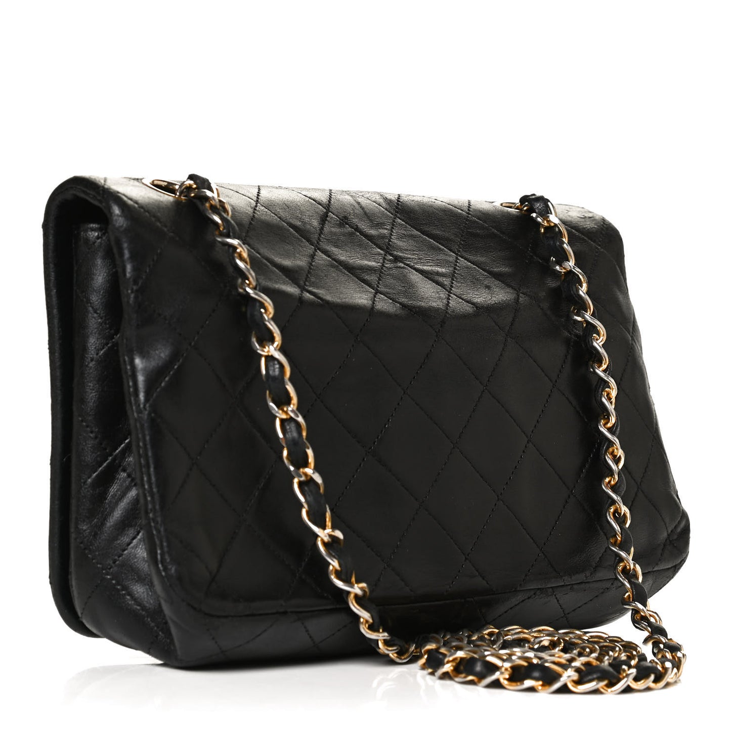 Lambskin Quilted Small Single Flap Black
