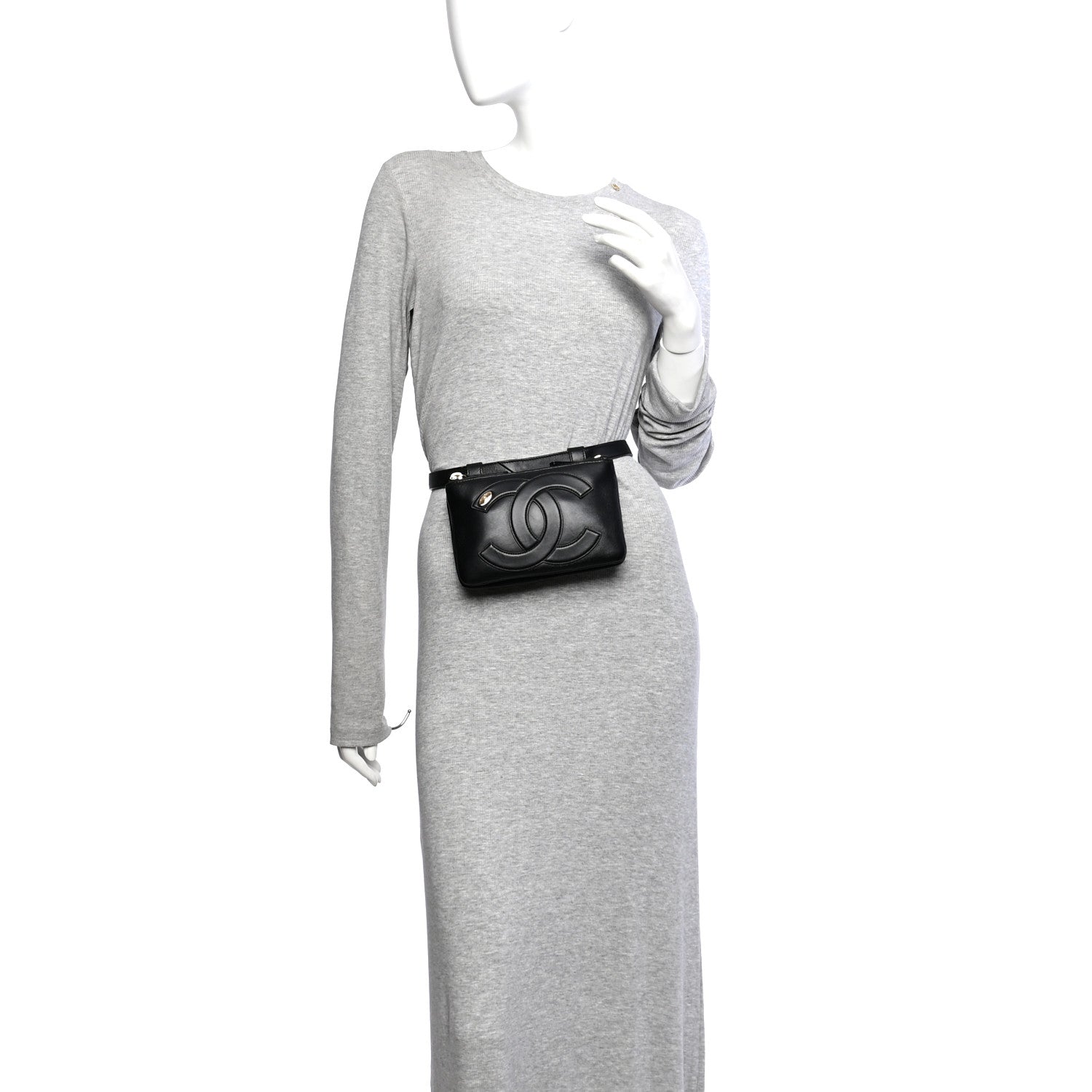 Chanel Lambskin CC Mania Waist Belt Bag Black 2 of 10