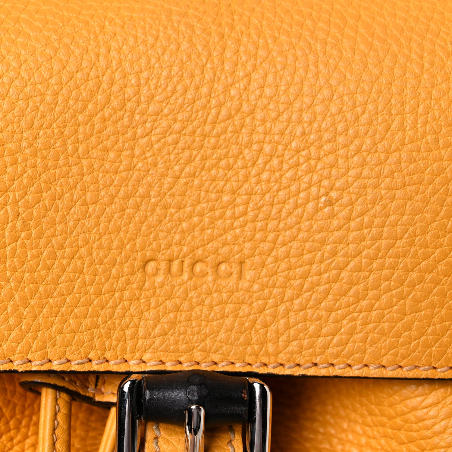 Gucci Calfskin Bamboo Small Backpack Yellow 14 of 15