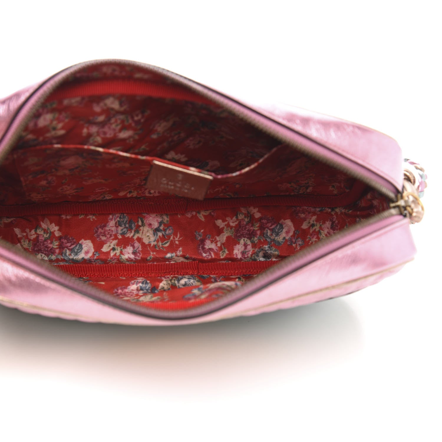 Gucci Laminated Nappa Trapuntata Small Zumi Shoulder Bag Rosa Lago Rame 5 of 9