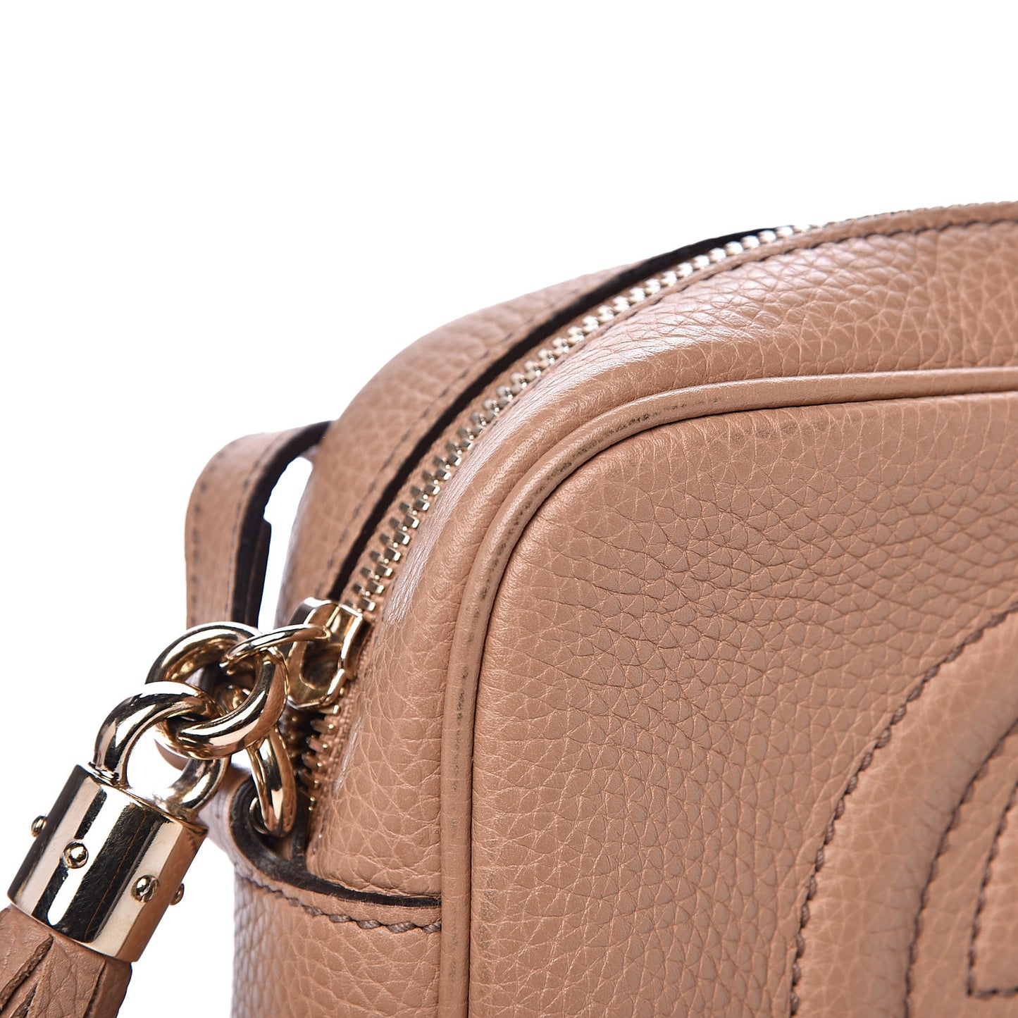 Pebbled Calfskin Small Soho Disco Bag Camelia