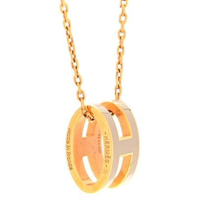 Hermes Lacquered Gold Pop H Pendant Necklace Marron Glace 5 of 7