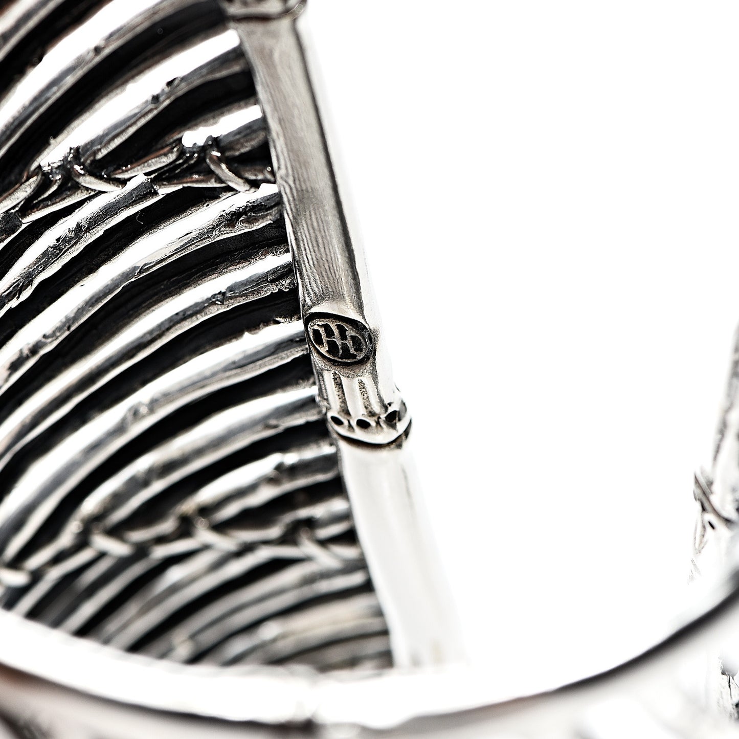 Sterling Silver 75mm Bamboo Cuff Bracelet
