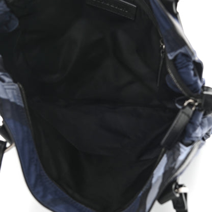 Burberry Nylon Check Small Buckleigh Packable Tote Navy Blue 4 of 11