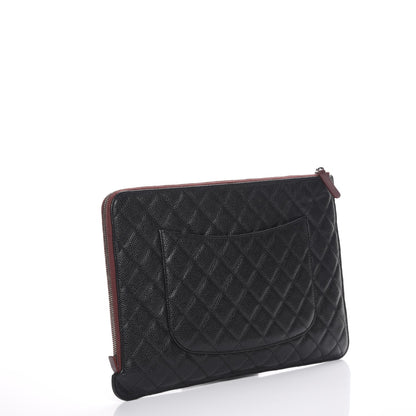 Chanel Caviar Quilted Large Slide Pouch Black 3 of 8