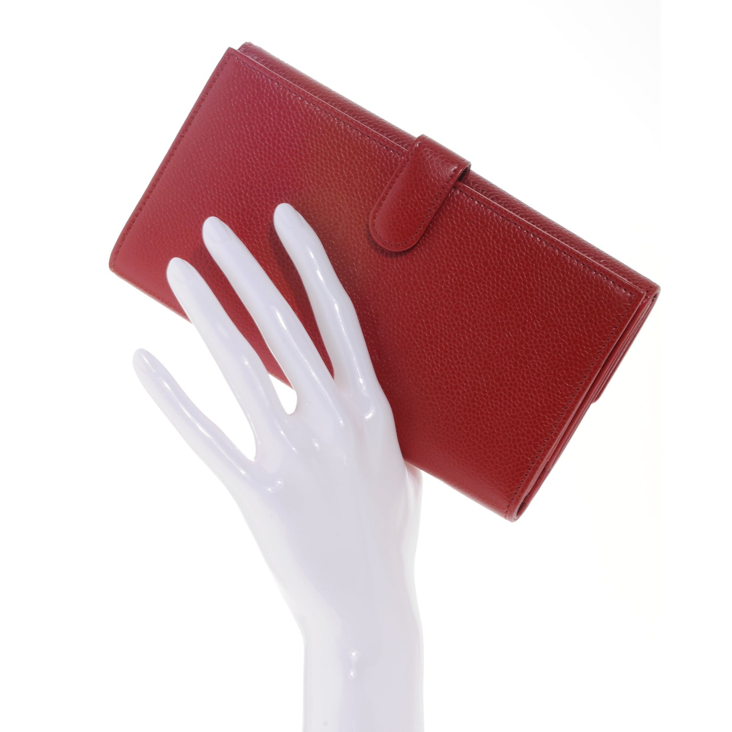Caviar CC Long Flap Wallet Red