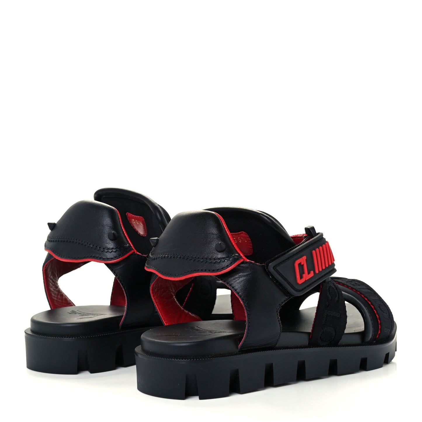 Calfskin Velcrissimo Flat Sandals 35.5 Black