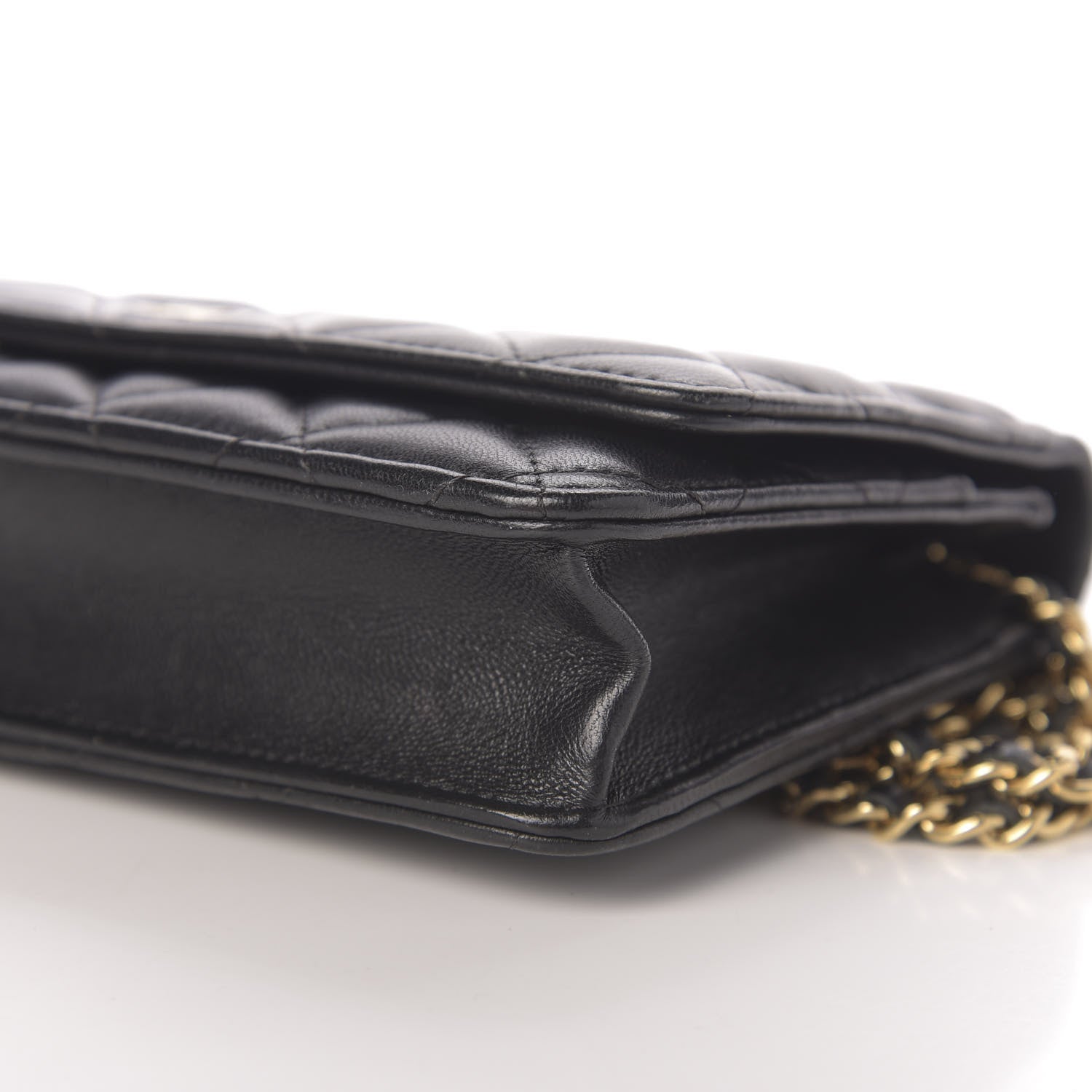 Chanel Lambskin Quilted Wallet On Chain WOC Black 10 of 12